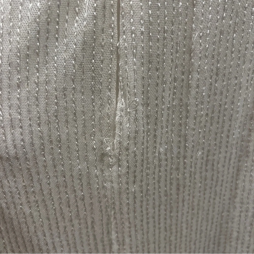 Mac Duggal Ieena White Sequined Faux Wrap Long Sleeve Gown Size 4 - Picture 9 of 16